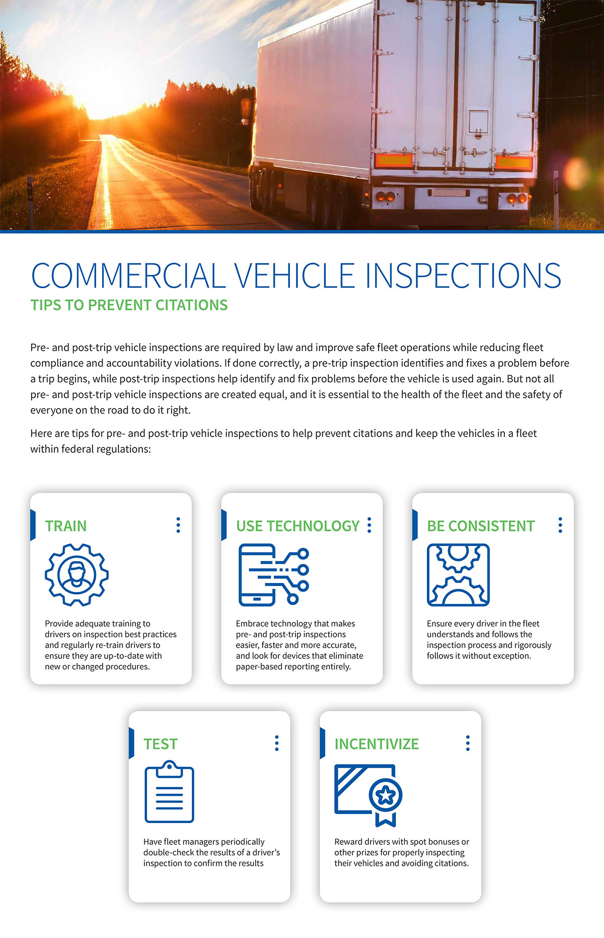 Commercial Vehicle Inspection Tips Infographic