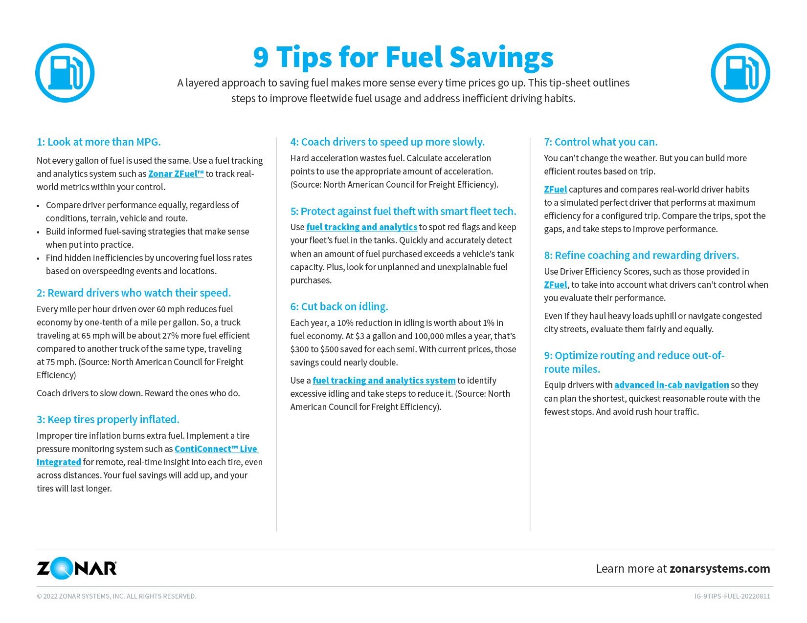 Find valuable tips to save money of your fleet's fuel cost with Zonar Systems.